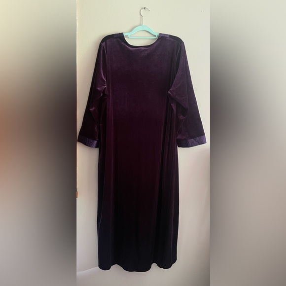 Oscar de la Renta Pink Label Evening Velvet Caftan, Housecoat, EUC, Size 1X - Picture 4 of 5